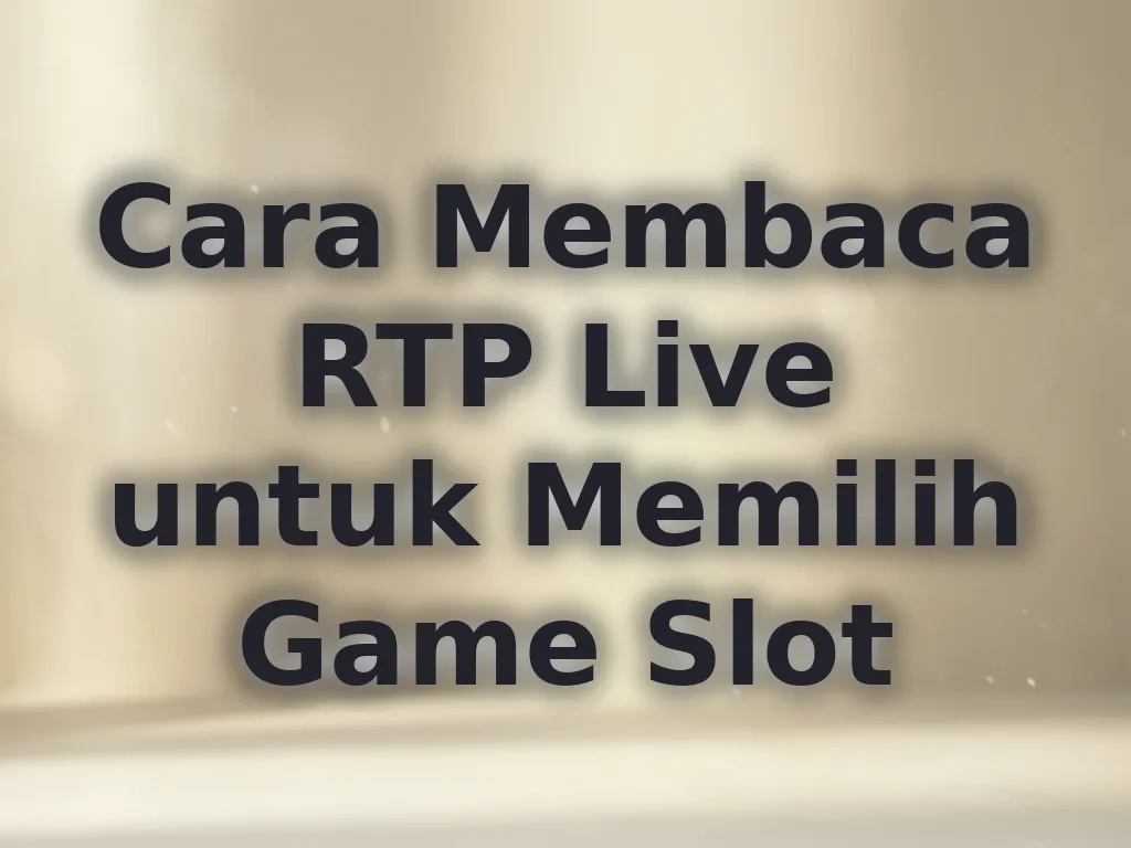 Cara Membaca RTP Live untuk Memilih Game Slot